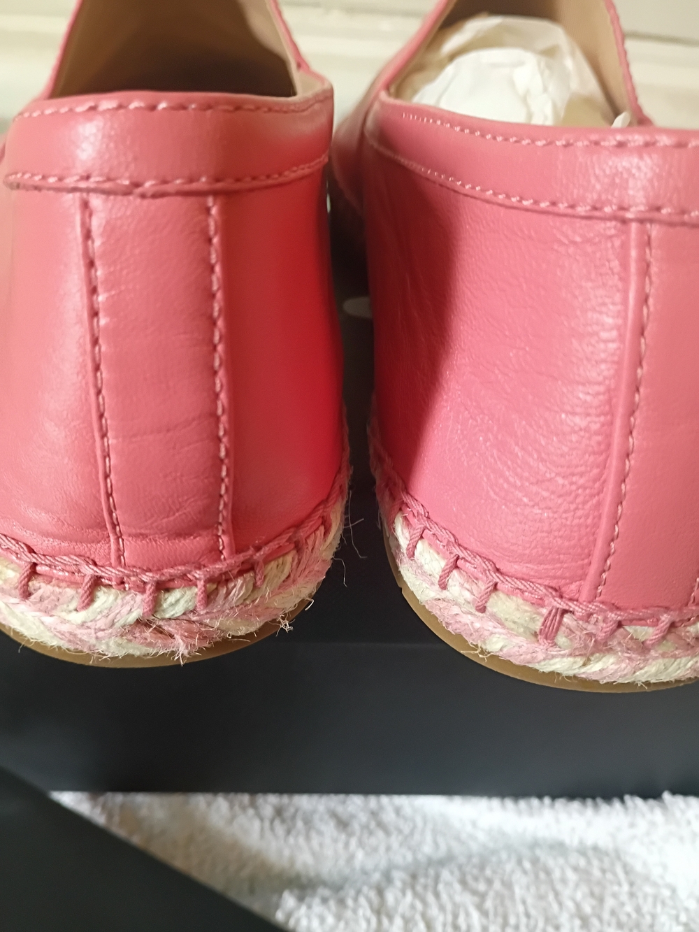 COACH Women's Pink Leather Espadrille Slip-Ons - Picture 7 of 11